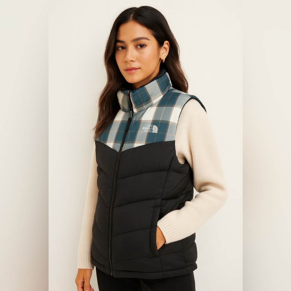 The North Face Plaid‎ Puffer Vest Sz. SP